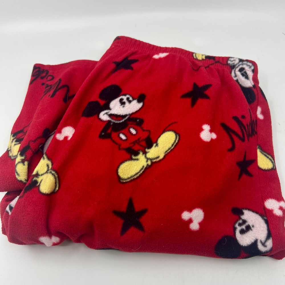 Women's Disney Mickey Mouse Pajama Pants Large Fleece Warm Medium