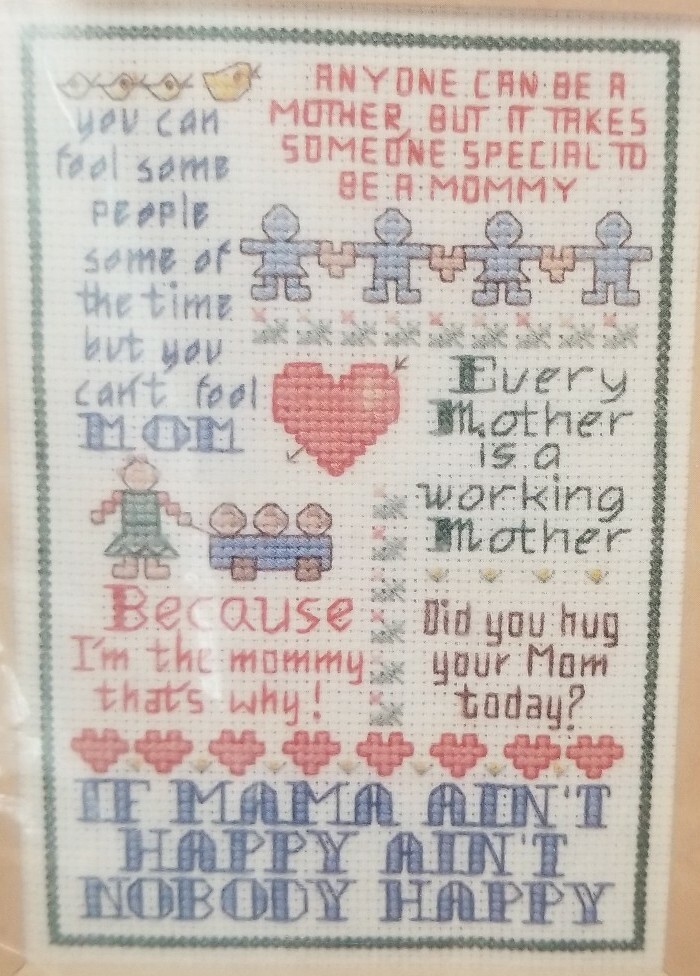 Mothers Day Mom Tribute Sampler Counted Cross Stitch Kit Dimensions Sunset Vtg-image