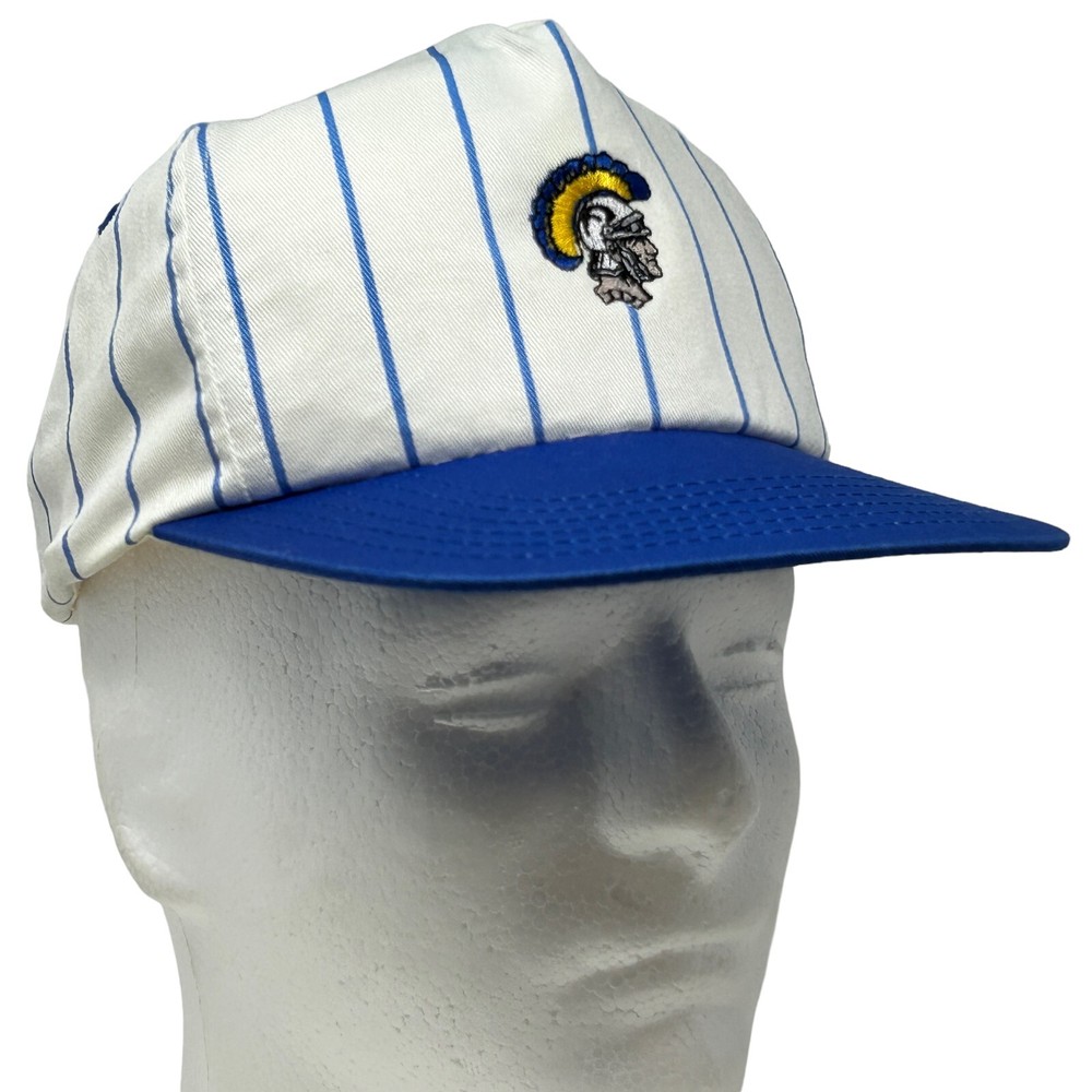 Vintage USC Trojans NCAA Baseball Cap White Pinstripe Snapback