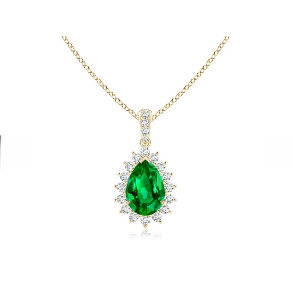 Stunning High-Quality Green Emerald Pendant for Women