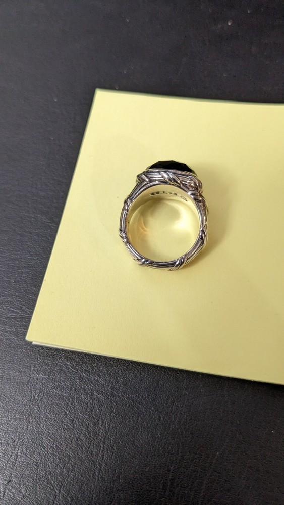 Peter Thomas Roth 925 Sterling Onyx Reflections ring sz 7