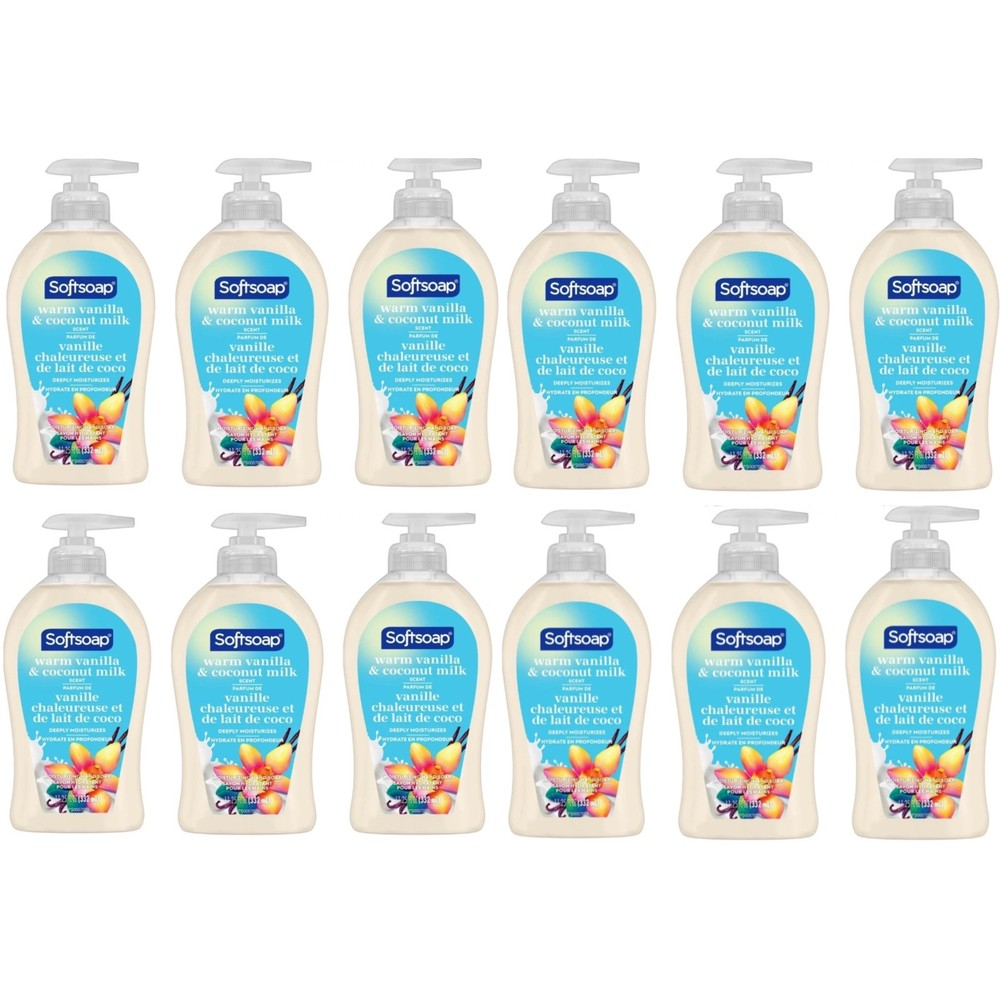 12 Pack Softsoap Vanilla Coconut Milk Moisturizing Liquid Hand Soap 11.25 oz