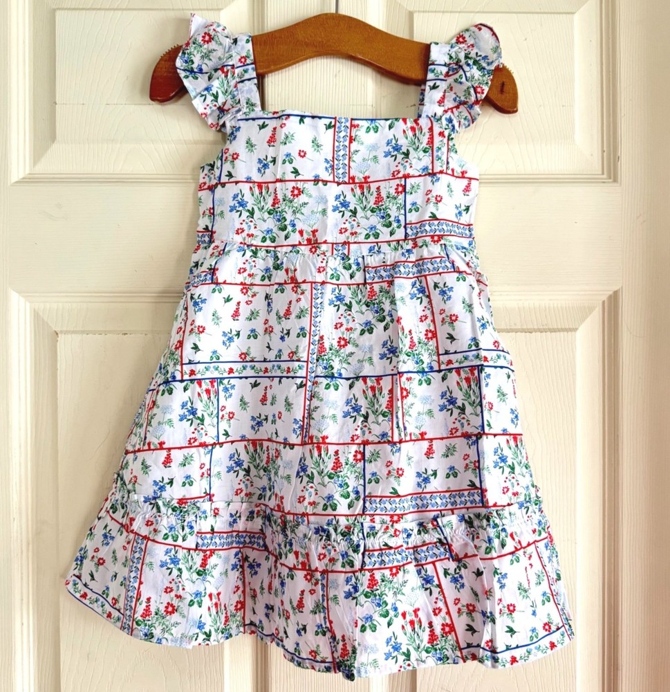 Size 4 NWT Janie & Jack Girls Floral Sleeveless Summer Dress open back w/bow