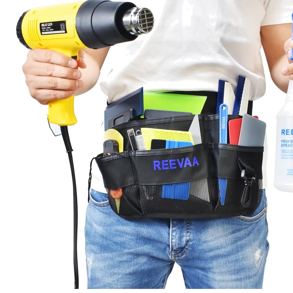 Versatile 35-Piece Window Tint Kit: Heat Gun, Waist Bag & Professional Tools