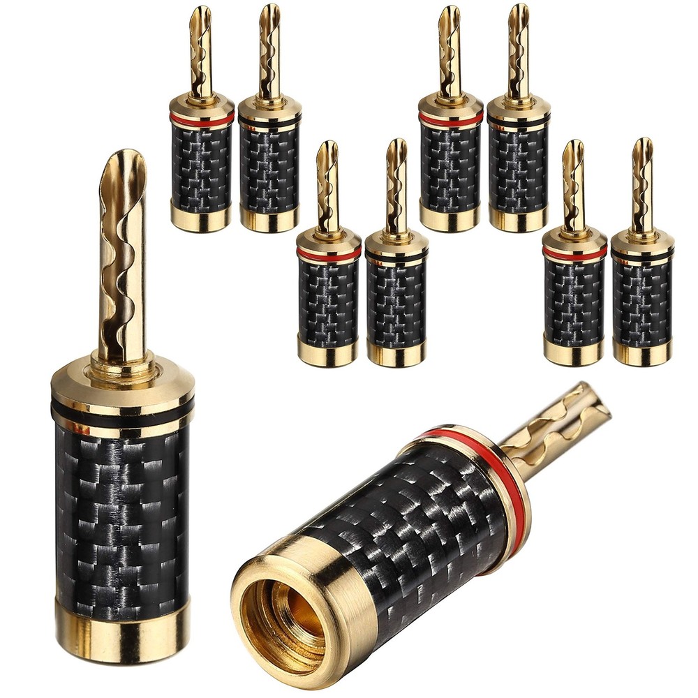 Banana Plugs 5pairs (10pcs) 24k Gold Plated BFA Speaker Plug connectors for H...