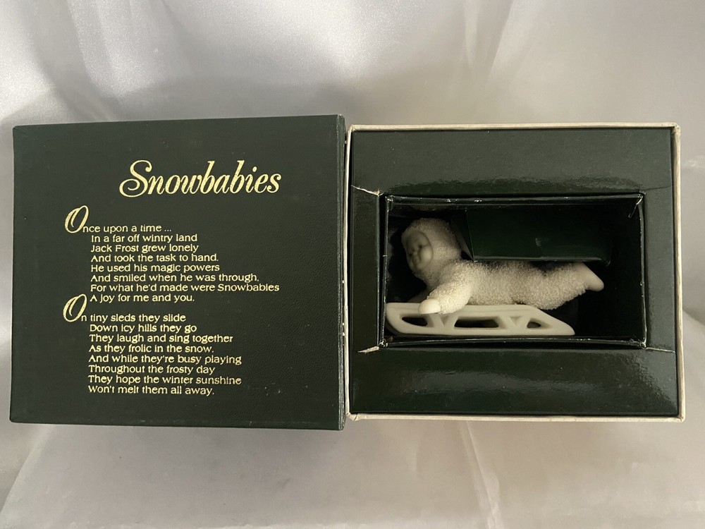 Dept 56 Winter Tales Snow Babies Hold On Tight Sledder Figurine 79561