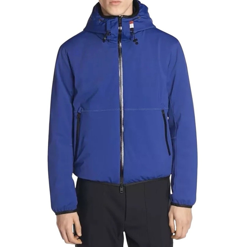 Moncler Duport Mens Blue Hooded Down Padded Jacket Small NWT