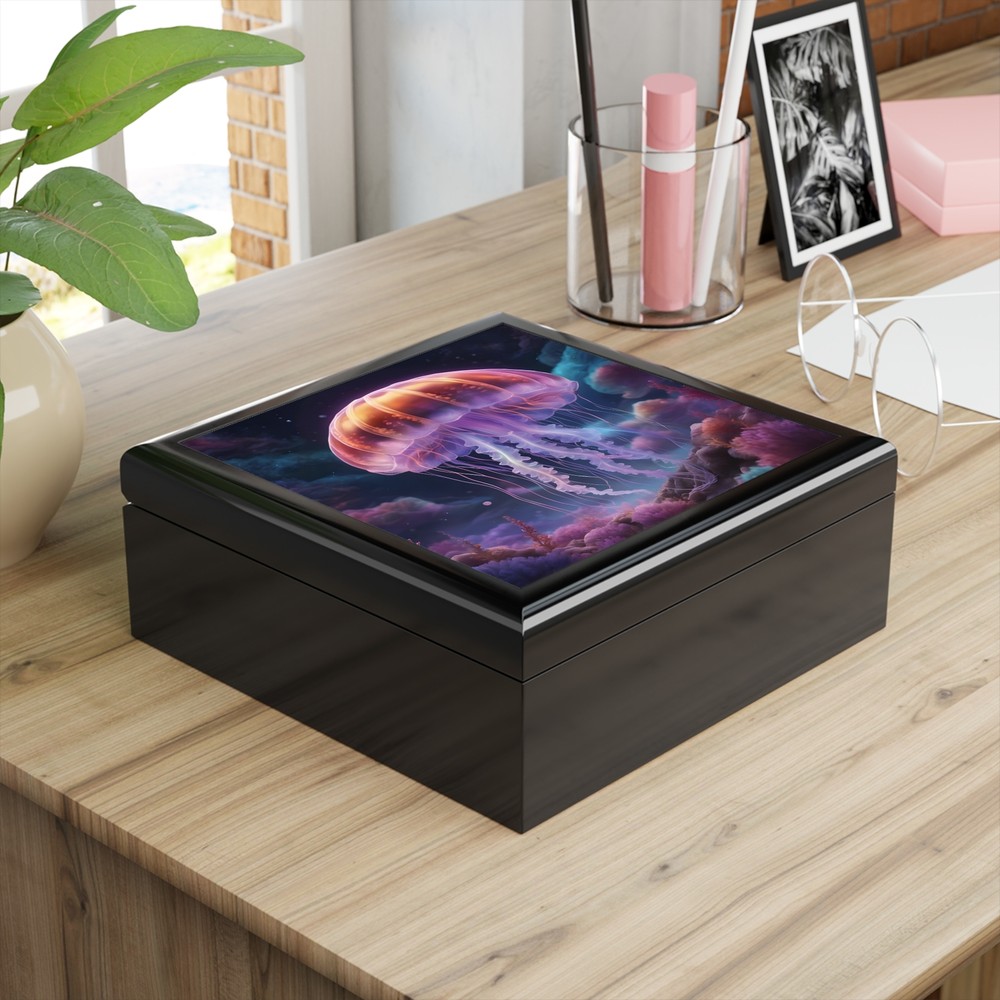 Jellyfish-Themed Decorative Jewelry Storage Box