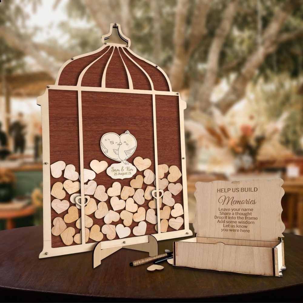 Personalized Wedding Wishing Well Bird Cage Card Box  