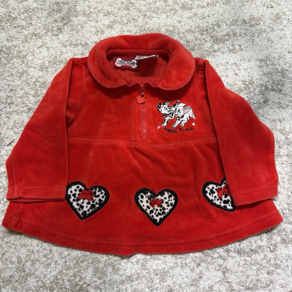 Vintage Disney 102 Dalmatians Kid’s Top Velvet Longsleeve Size 18 Months