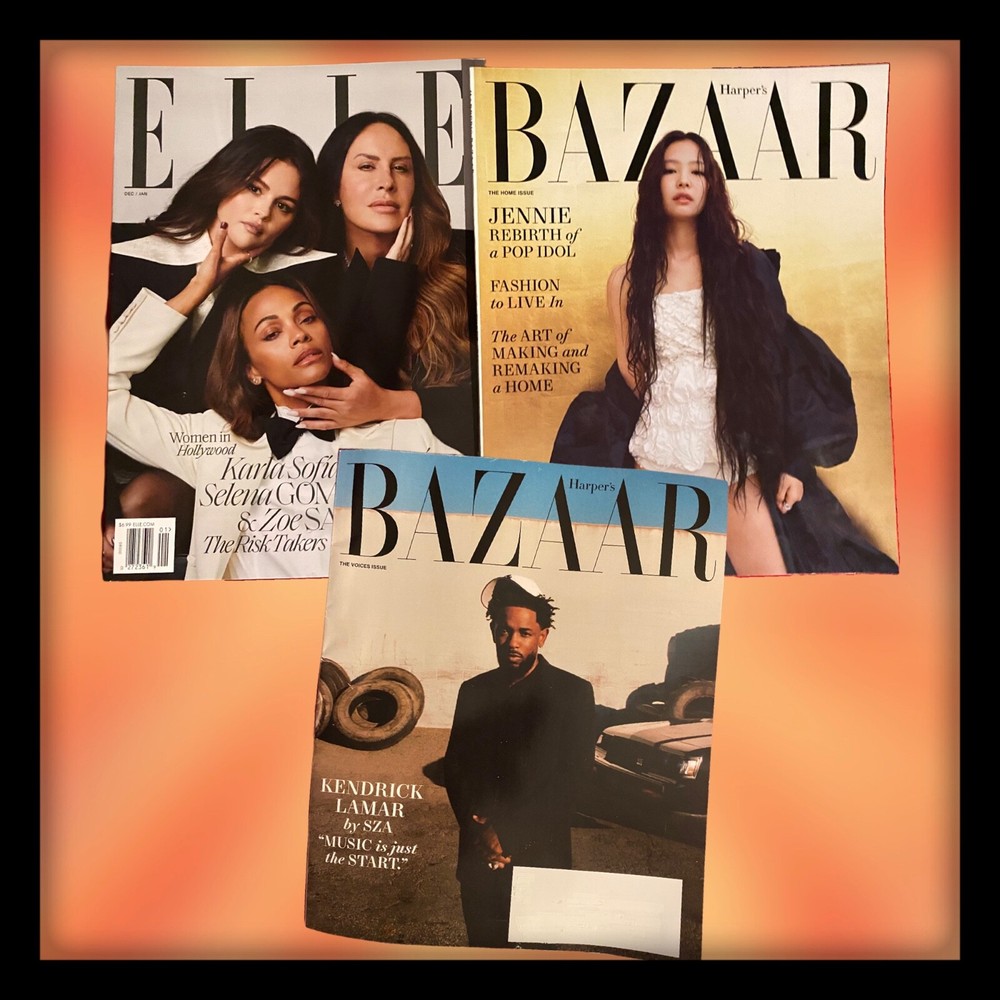 Assorted Lifestyle Magazines | Elle, Harper’s Bazaar, Esquire | Kendrick Lamar