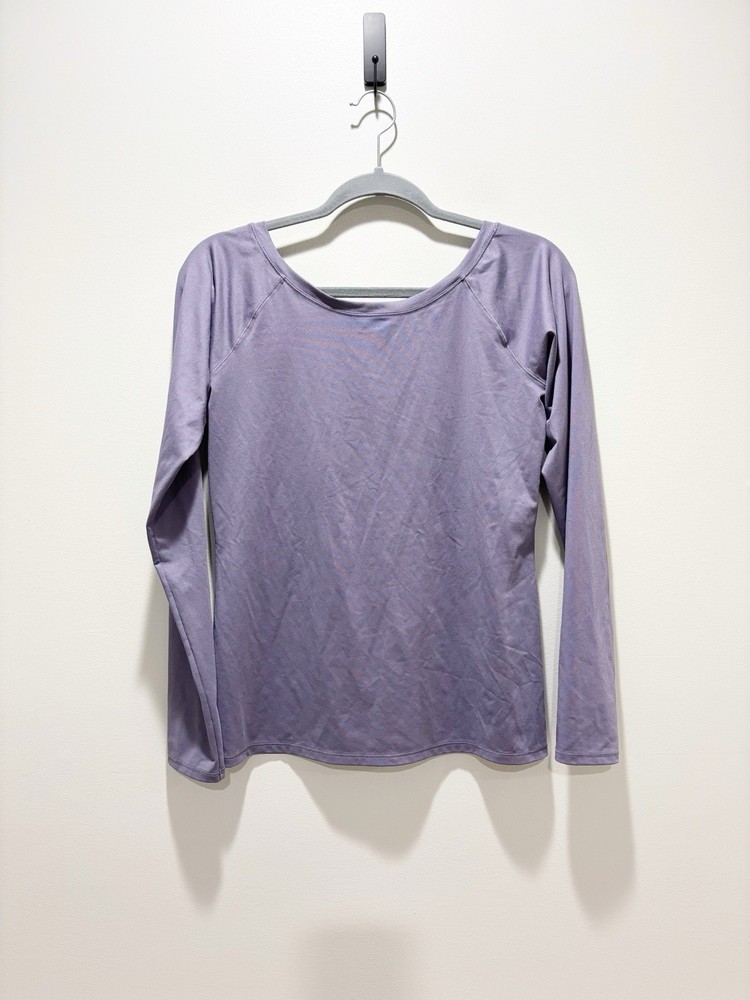 CALIA by Carrie Underwood Cadet Purple Elastic Back Long Sleeve Top Sz M