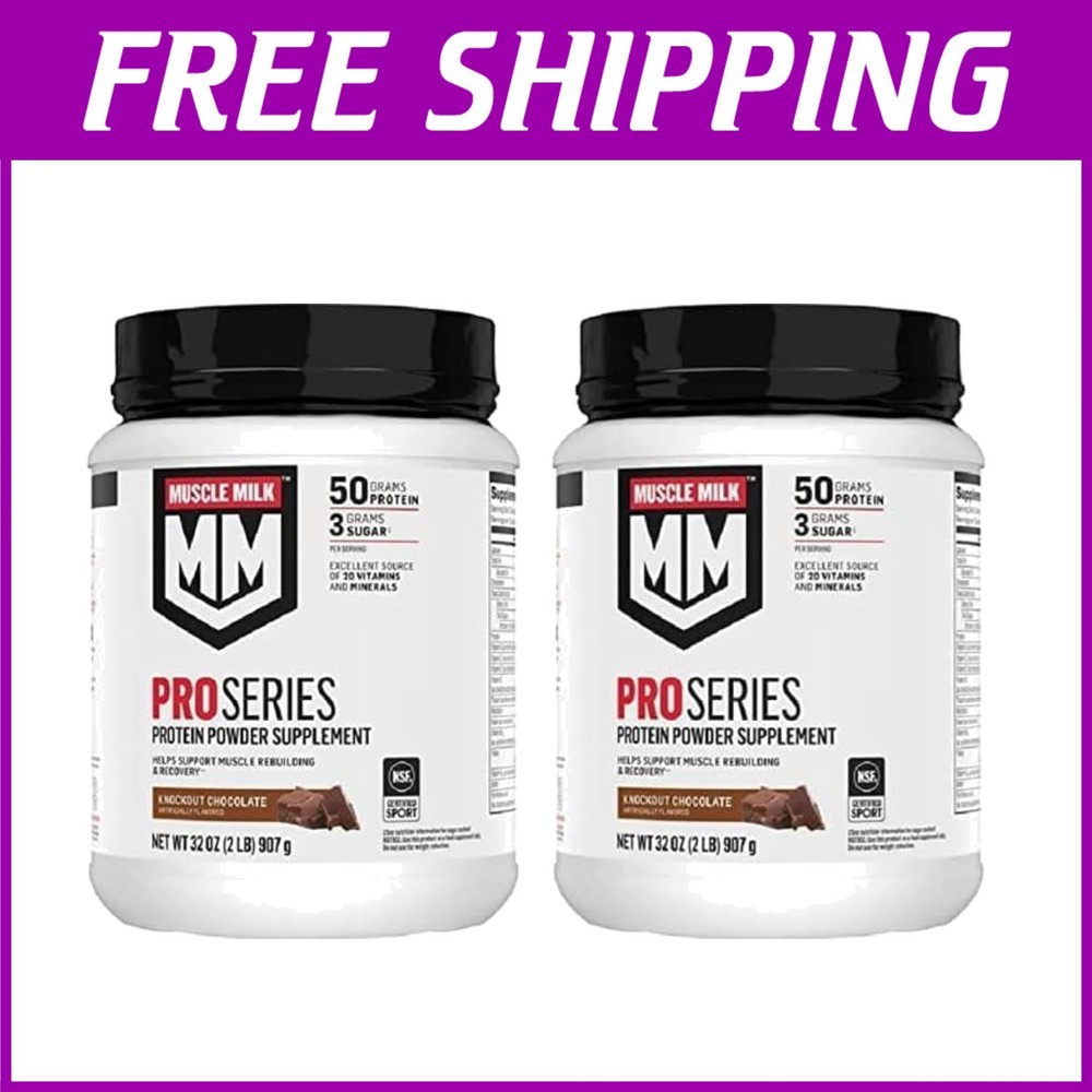 Muscle Milk Pro Series 50 Chocolate Protein Powder 64oz for Workout Energy Boost