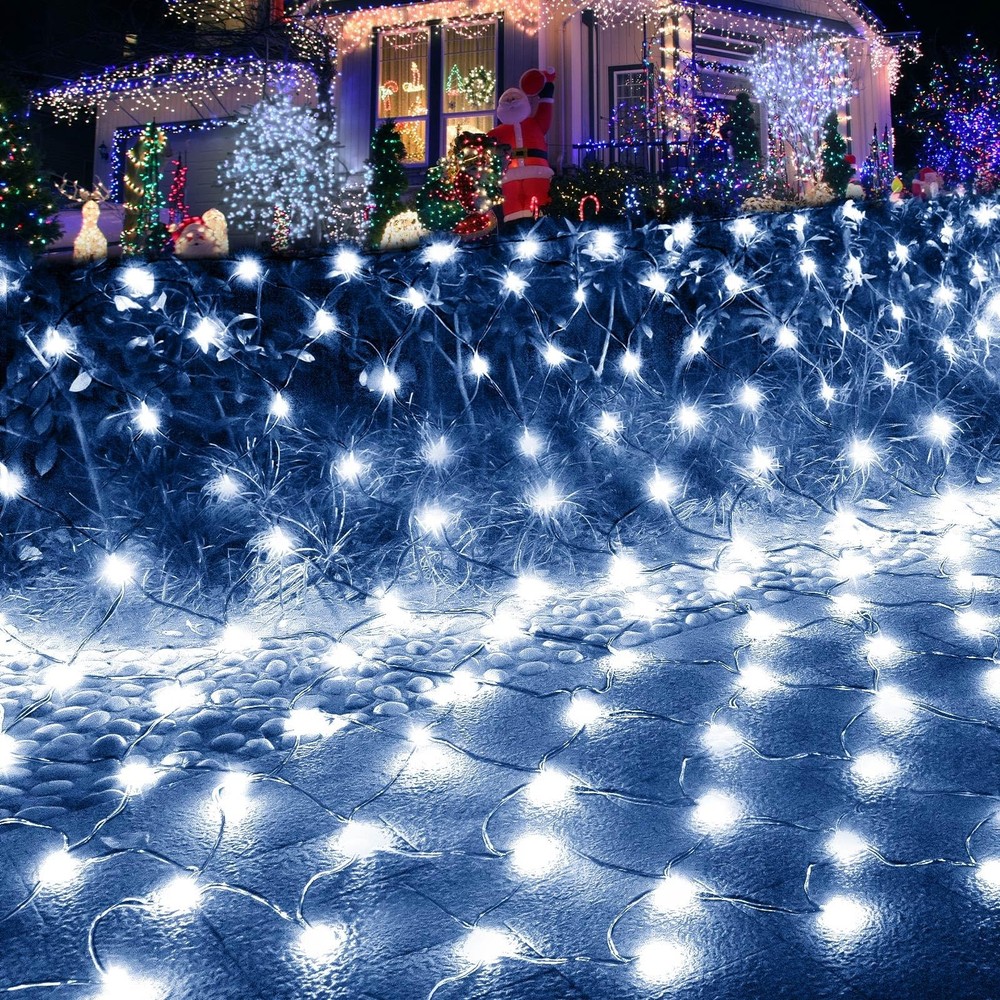 300LED Christmas Net Lights Outdoor 14.8x4.9ft Mesh String with 8 Lighting Modes