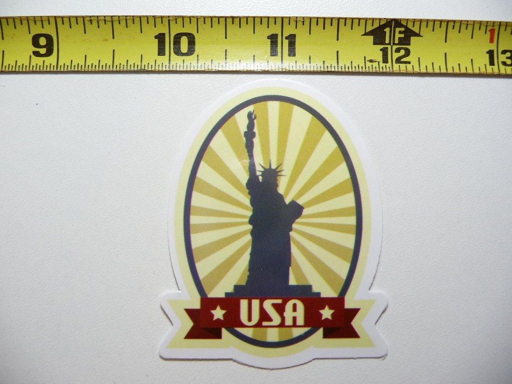 USA Statue of Liberty Sun Rays Sticker Decal for Travel Luggage Vacation
