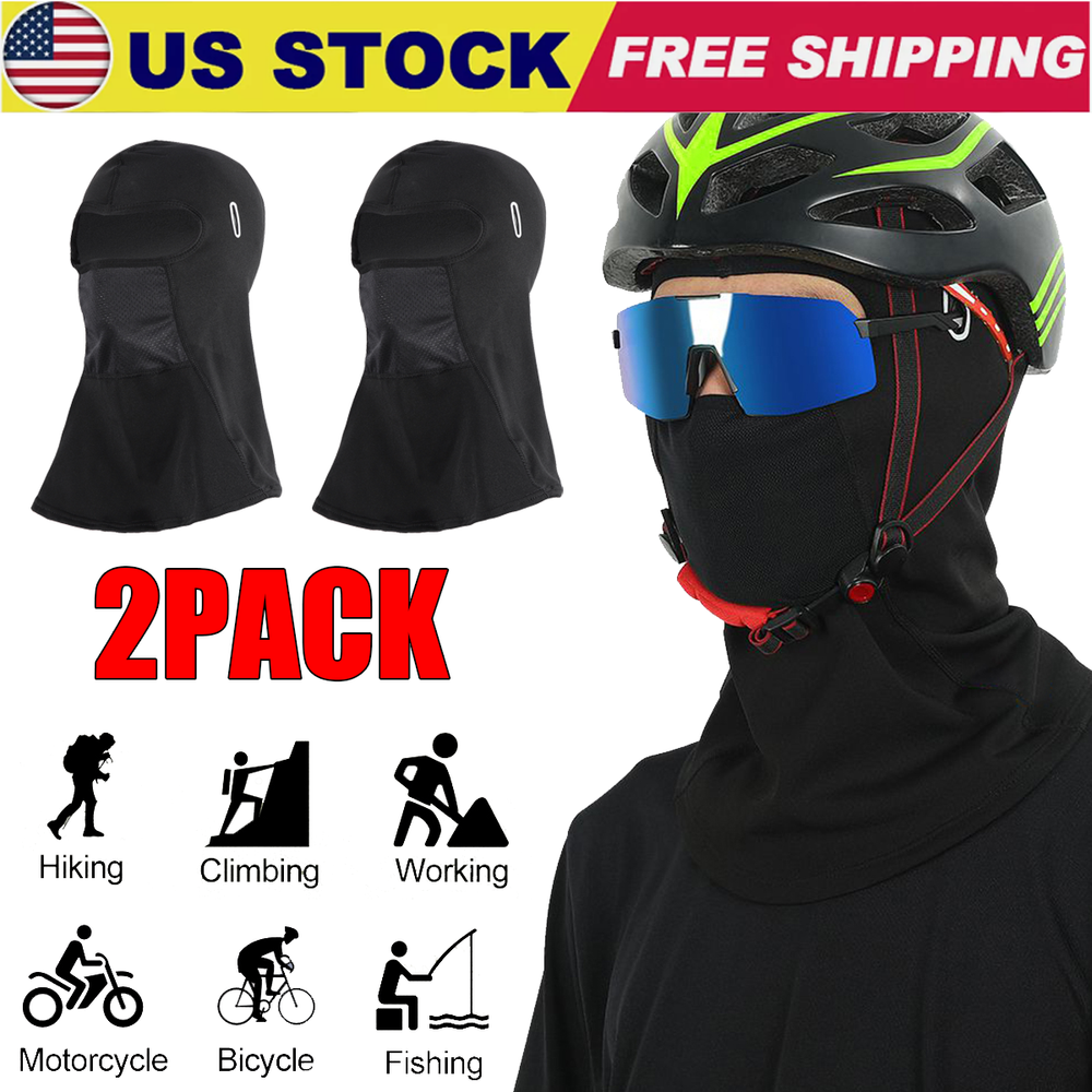2-Pack Windproof Thermal Balaclava for Motorcycle Ski Helmet Winter Mask