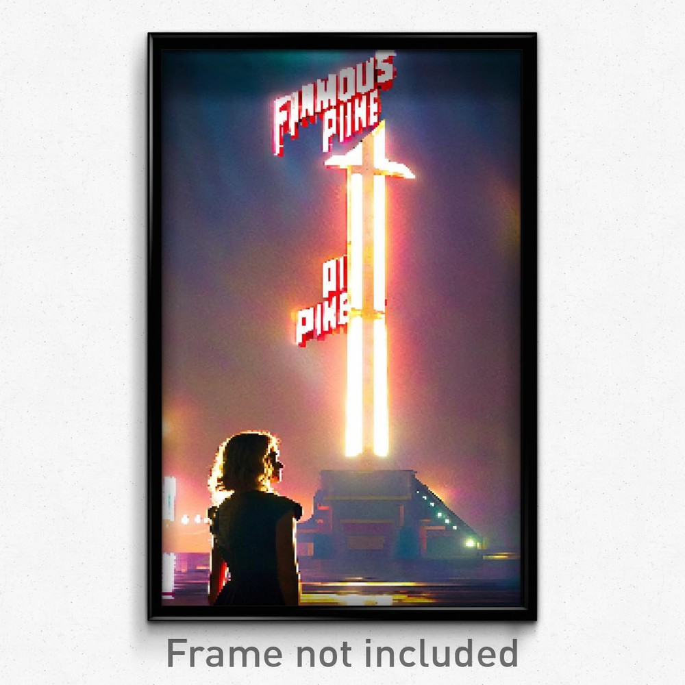 8-Bit Psychedelic Pixel Art Poster - Famous Pike Trippy Video Game Print