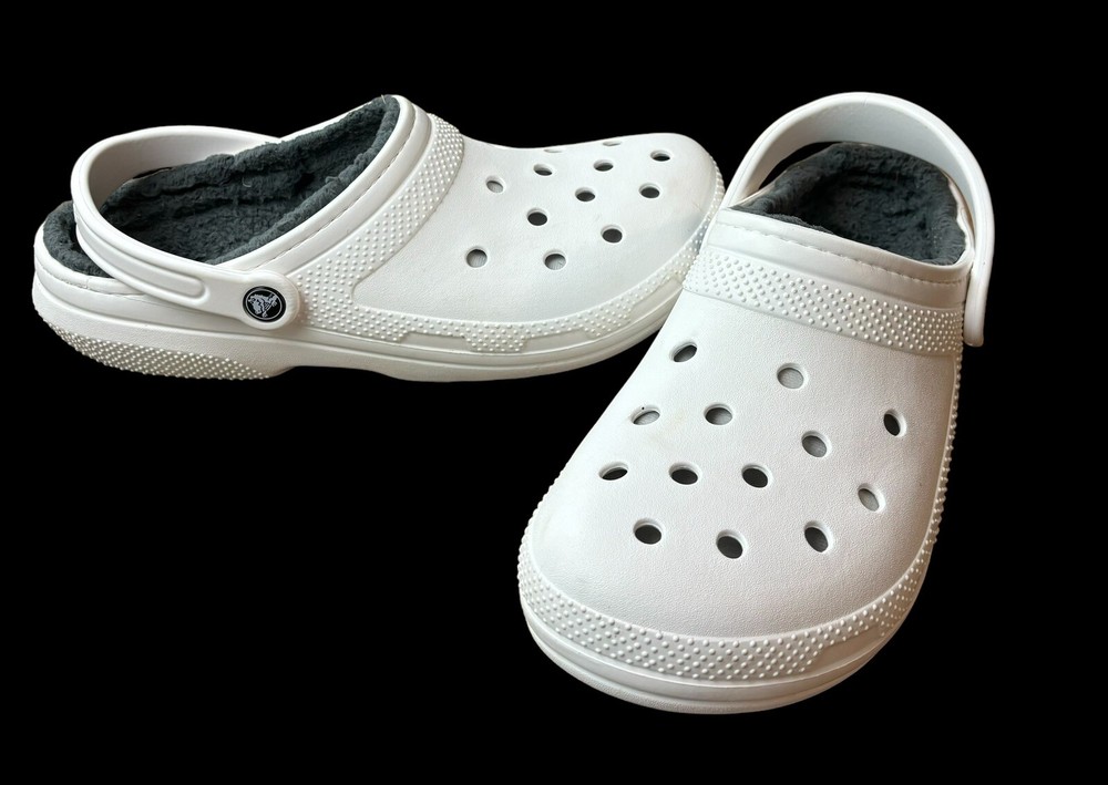 Crocs Shoes Sz W12 M10 Classic Faux Fur Lined Dual Comfort Clog White