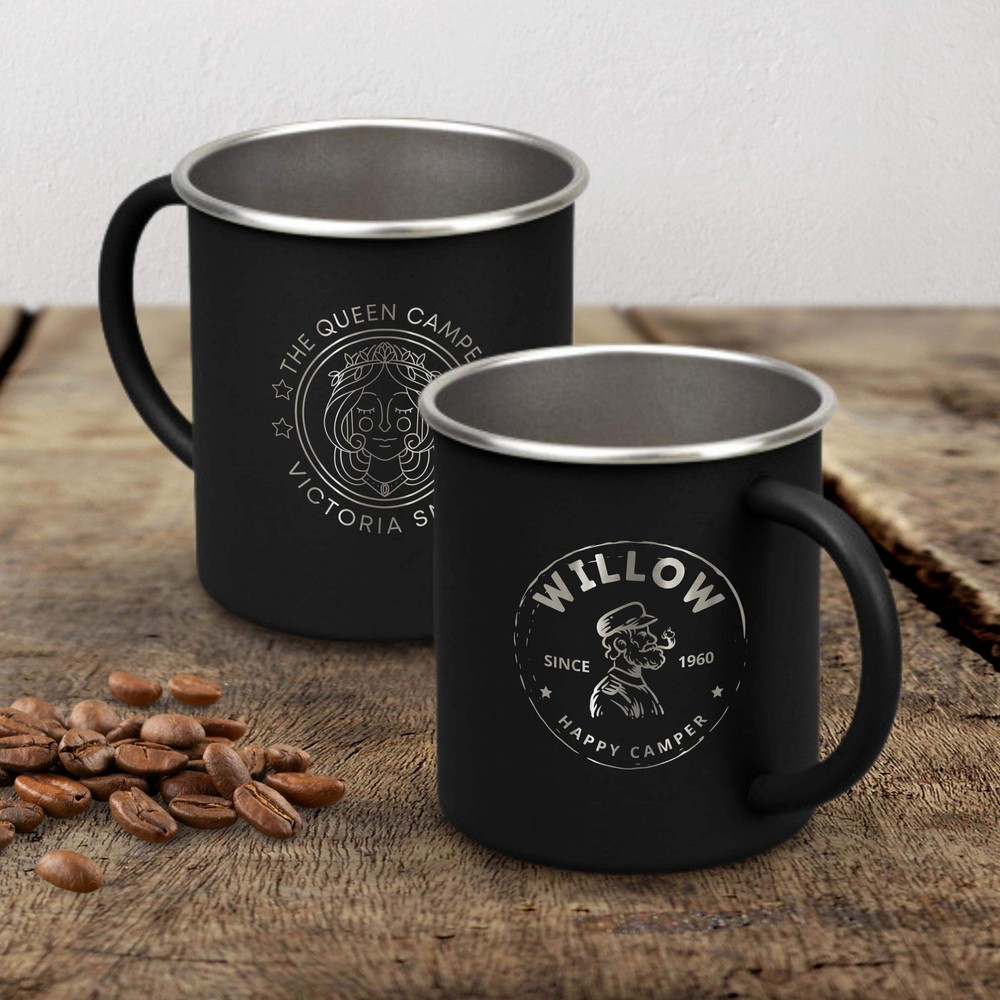 Engraved 350ml Stainless Steel Camping Picnic Mug - Matte