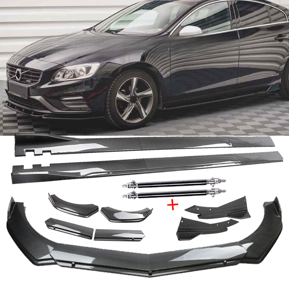 Carbon Fiber Front Bumper Lip Chin Spoiler for Volvo S40 S60 V40 V60 V70