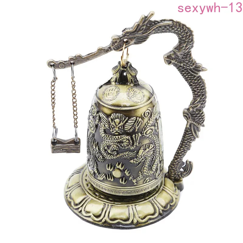 Antique Exquisite Vintage Style Zinc Alloy Bronze Dragon Carved Buddhist Bell