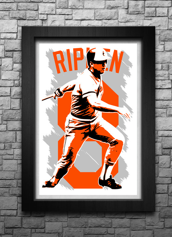 CAL RIPKEN JR. art print/poster BALTIMORE ORIOLES FREE S&H! JERSEY