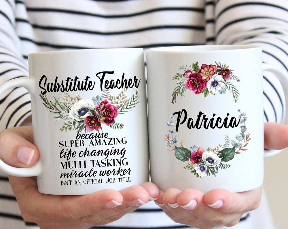 Personalized Substitute Teacher Gift For Women L Thank You Appreciation Birthday
