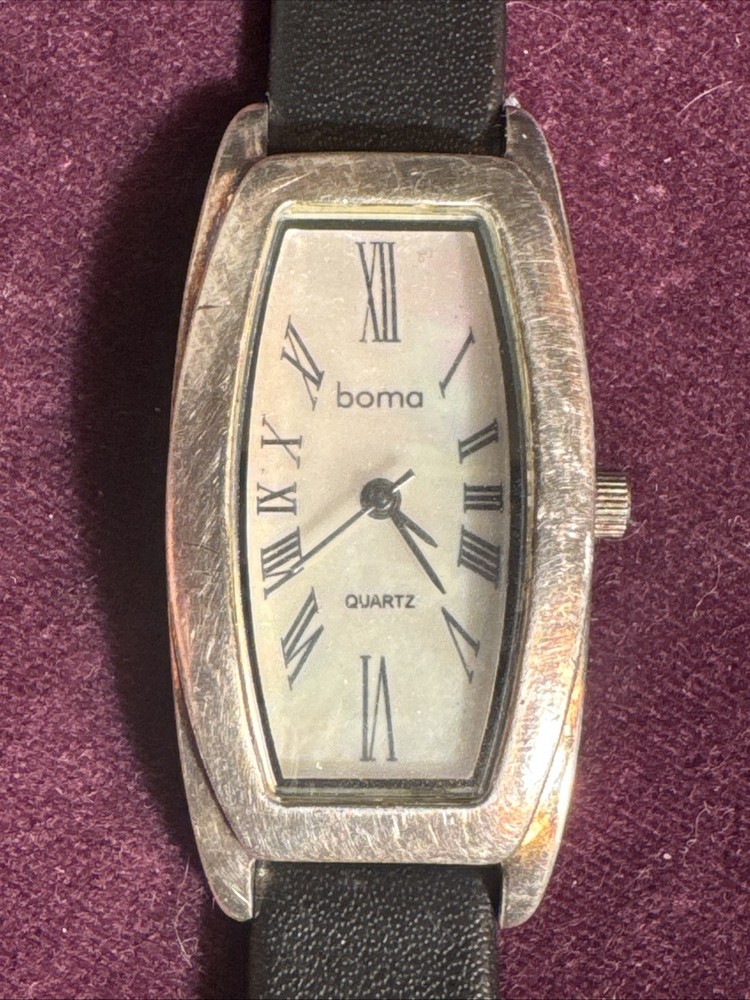 Sterling Silver BOMA Quartz Watch H301 with Mother of Pearl Dial Unworn