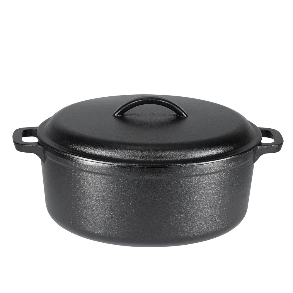 7-Quart Pre-Seasoned Cast Iron Dutch Oven with Lid and Dual Handles