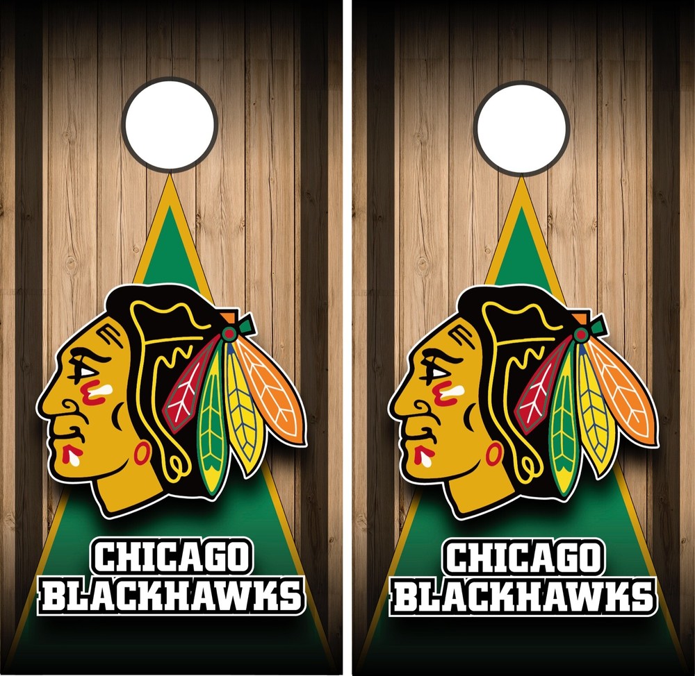 Chicago Blackhawks NHL Cornhole Board Wrap Vinyl Decal Sports Decor NH14