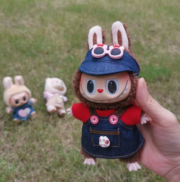 POP MART LABUBU Plush Doll Outfit with Suspender Hat Set