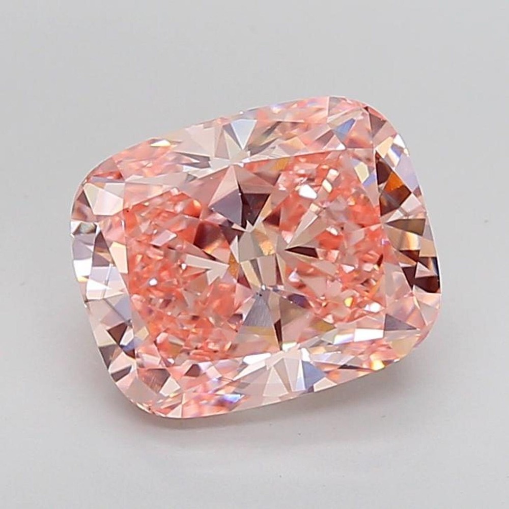 Natural Vivid Pink 'D' Color 3 Ct VVS1 Unheated, Untreated Diamond Cushion Cut
