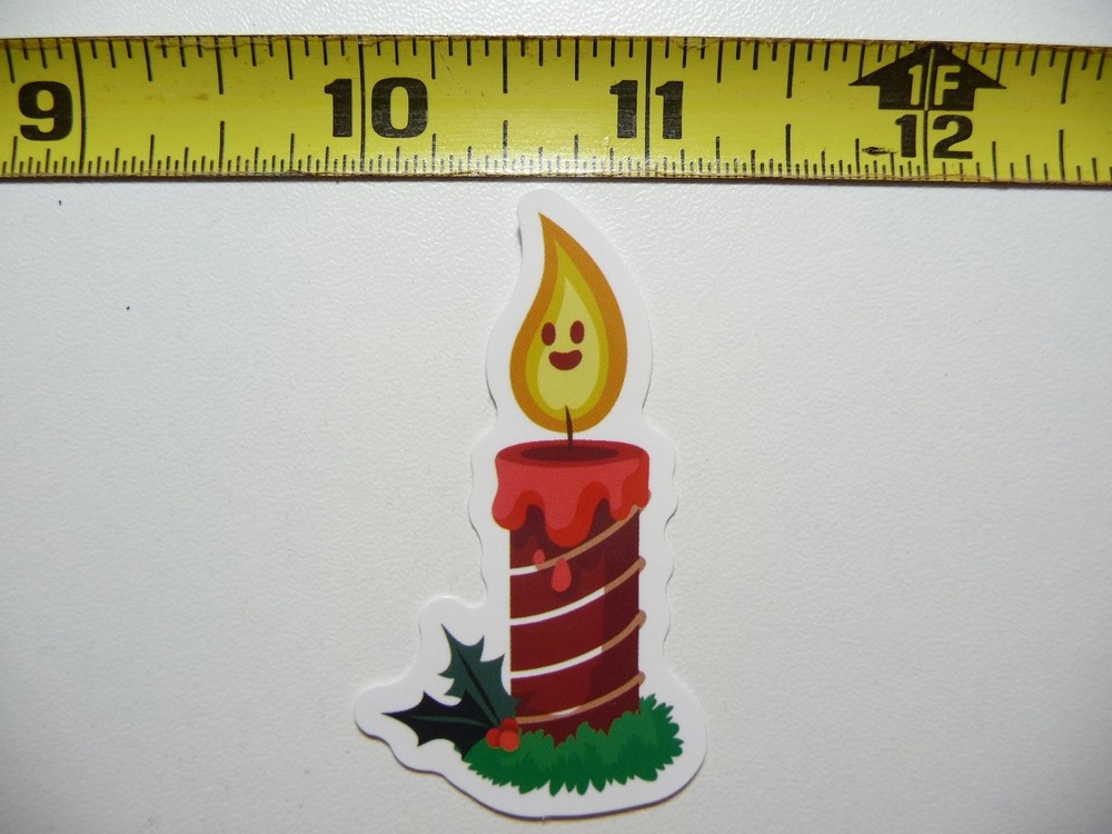Festive Christmas Candle Sticker Decal for Winter Holidays Christian Fun Decor