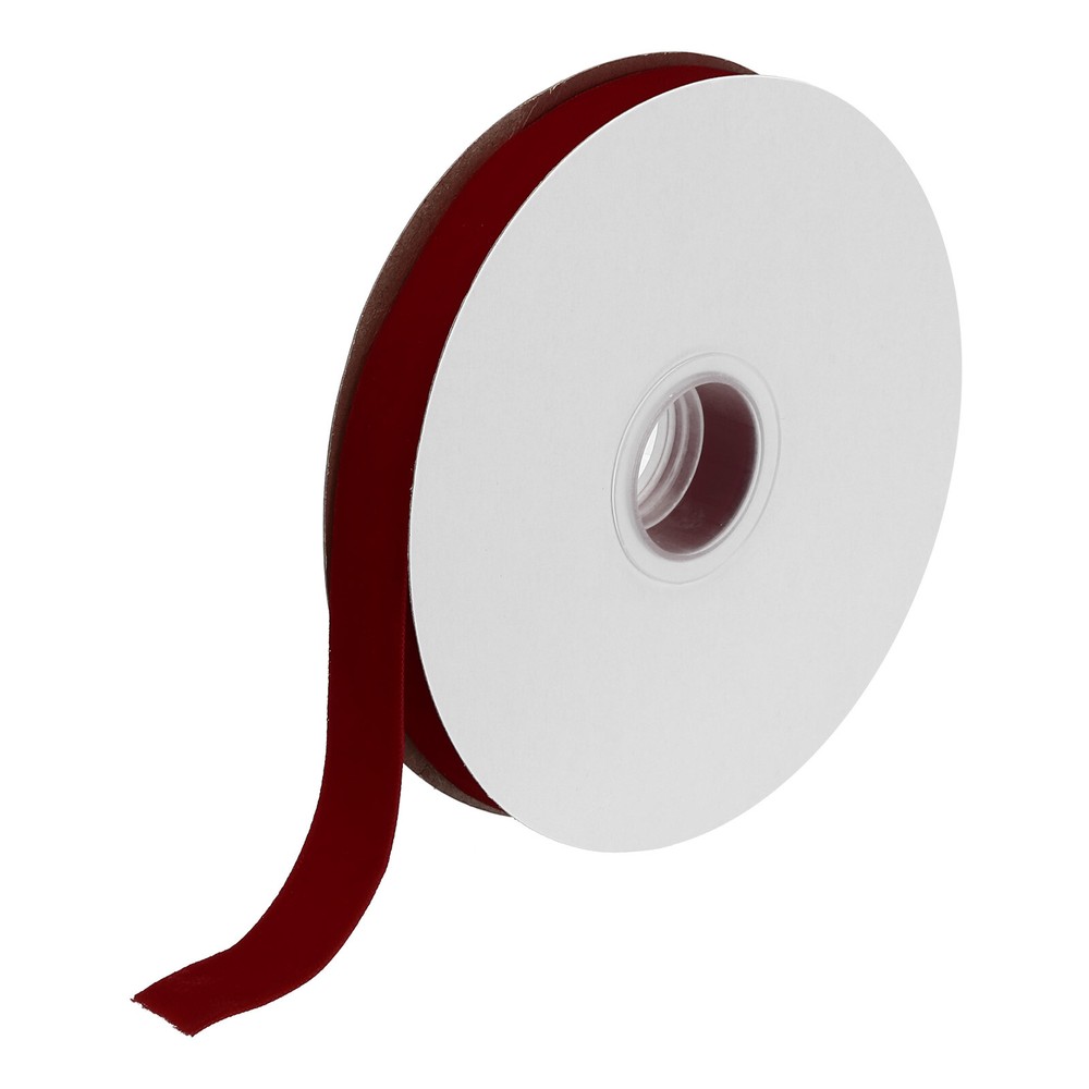 Velvet Ribbon 5/8 Inch x 10 Yard Single Face Spool Silky Velvet Fabric Wine Red