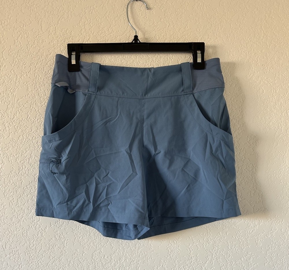 Patagonia Shorts Womens Small Blue Fishing Elastic Waist Pockets Hiking