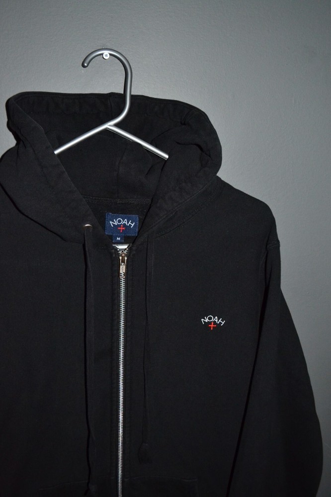 Noah NYC Core Black Logo Full-Zip Hoodie - M