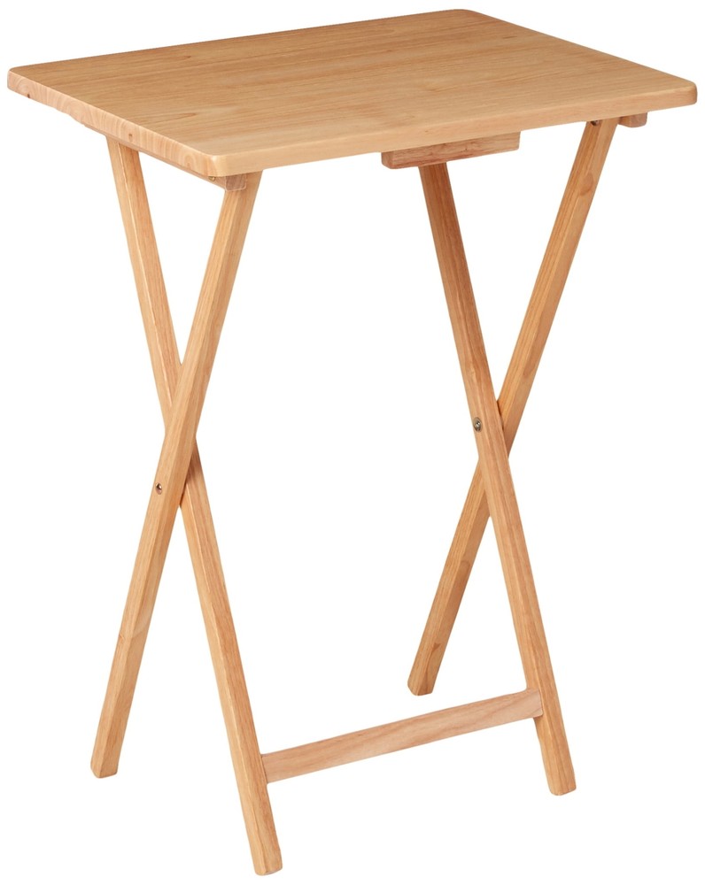 Indoor Single Folding TV Tray Table Natural L 19 x W 15 x H 26 inches.