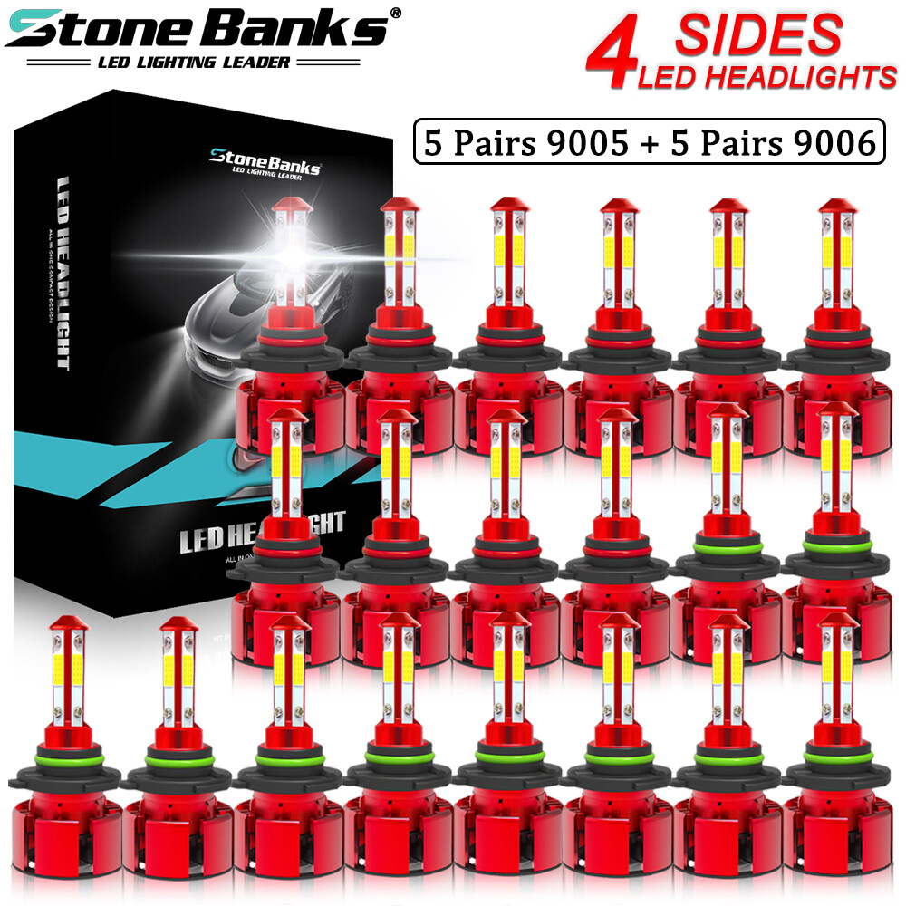 20X 9005+9006 Combo COB LED Headlight Kit 360000LM Light Bulbs Hi/Low Beam 6000K