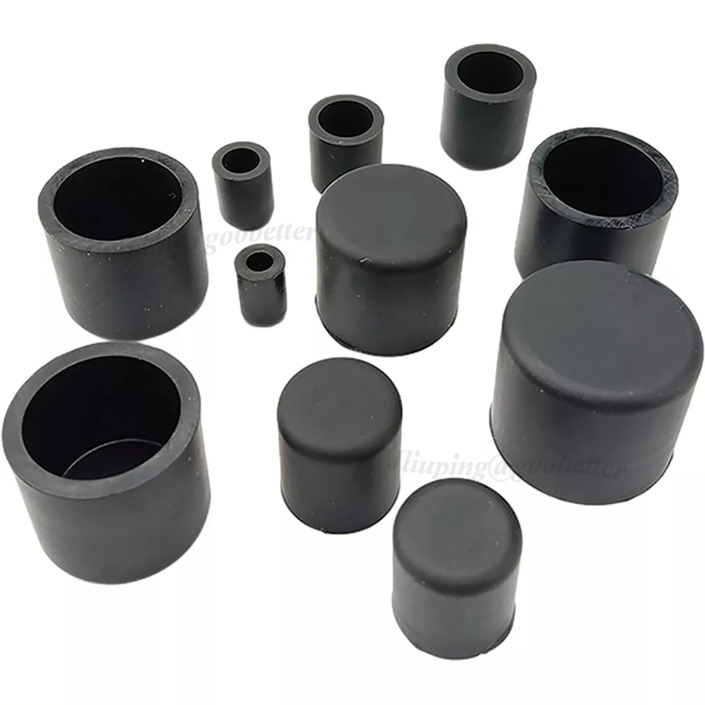 Black Round Silicone Rubber End Cover Caps Dust Cap For A=3mm~200mm Pipe Tubing