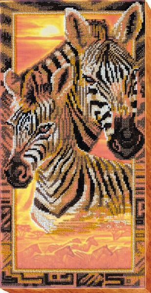 Bead embroidery kit Zebras needlework kit Art canvas beadwork pattern