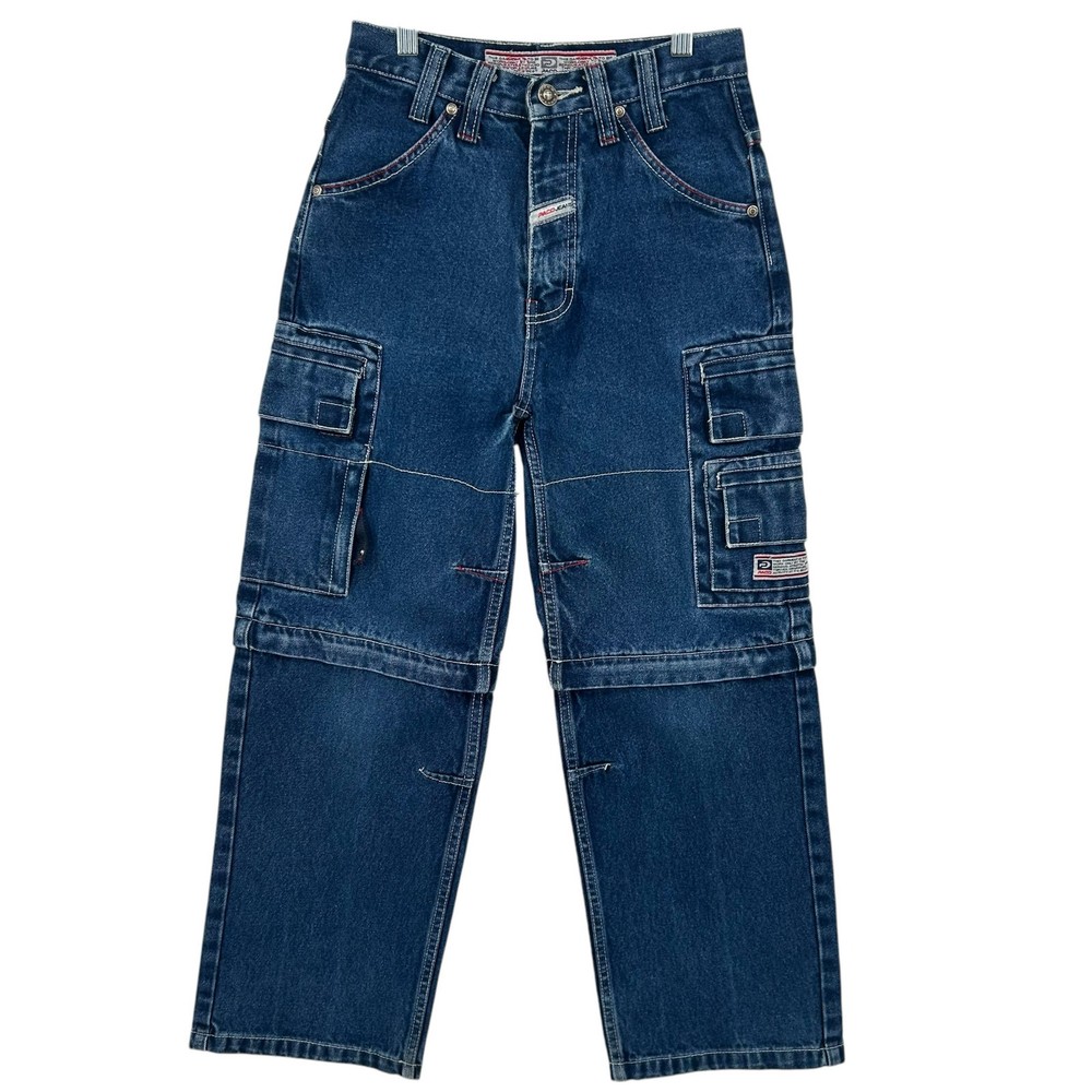Y2K Paco Blue Denim Baggy Wide Leg Skater Cargo Jeans Size 10
