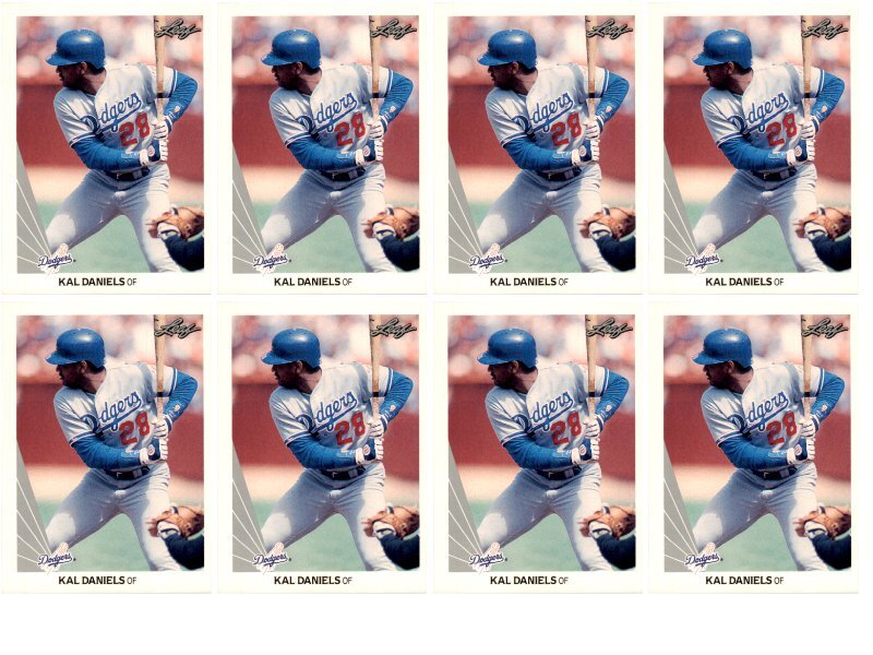 (8) 1990 Leaf #313 Kal Daniels Los Angeles Dodgers Card Lot
