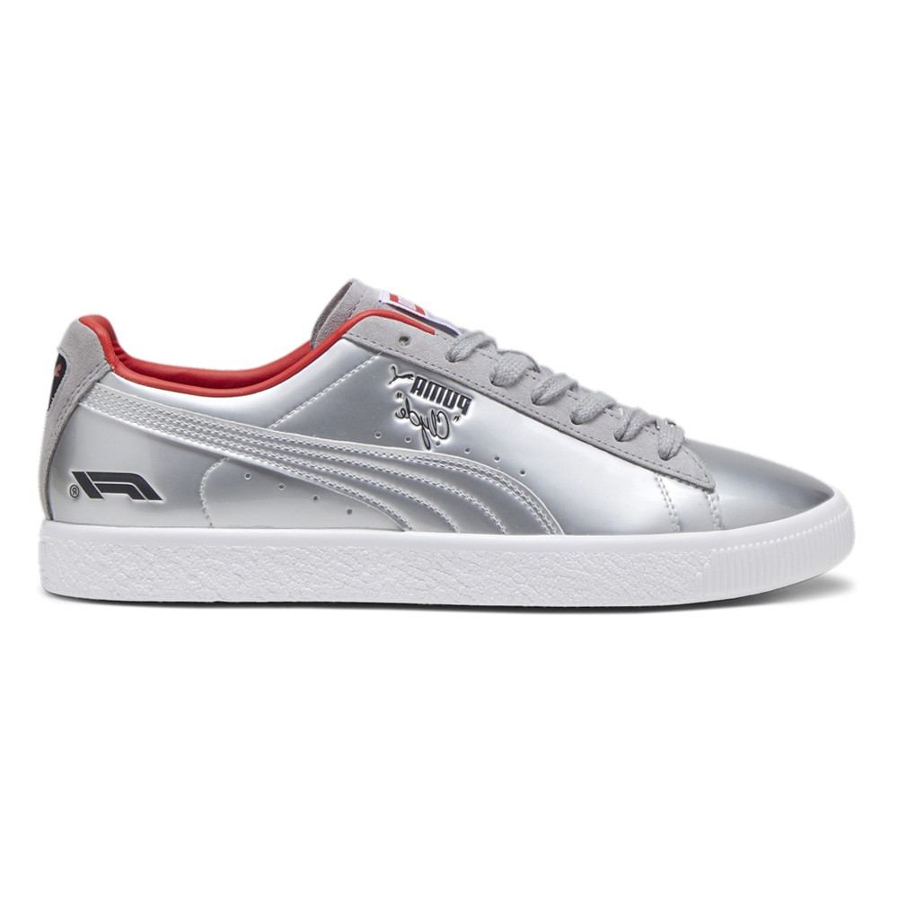 PUMA F1 Clyde Vegas Metallic Silver Mens Casual Sneakers 30828601