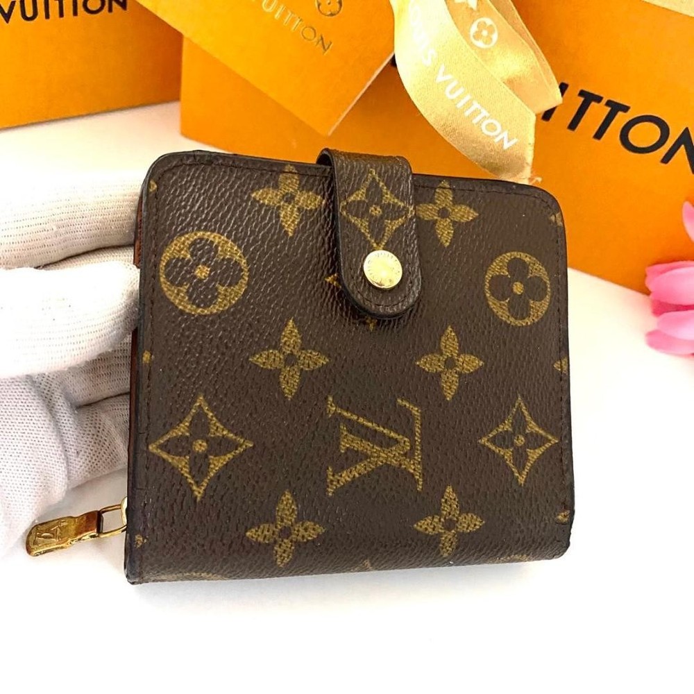 Louis Vuitton Monogram Compact Zip Bi-Fold Wallet Brown Pre-Owned