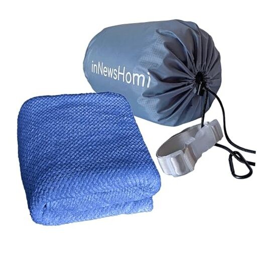 Compact Travel Blanket for Airplanes Lightweight Packable 2-in-1 with Carry Bag