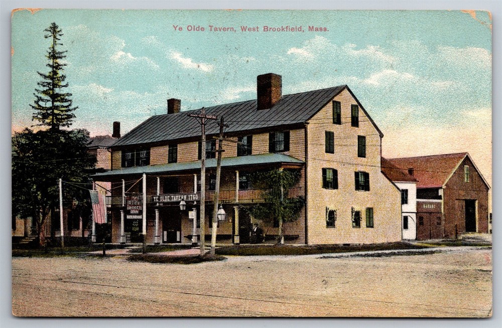 Ye Olde Tavern West Brookfield Mass C1912 DB Postcard P20