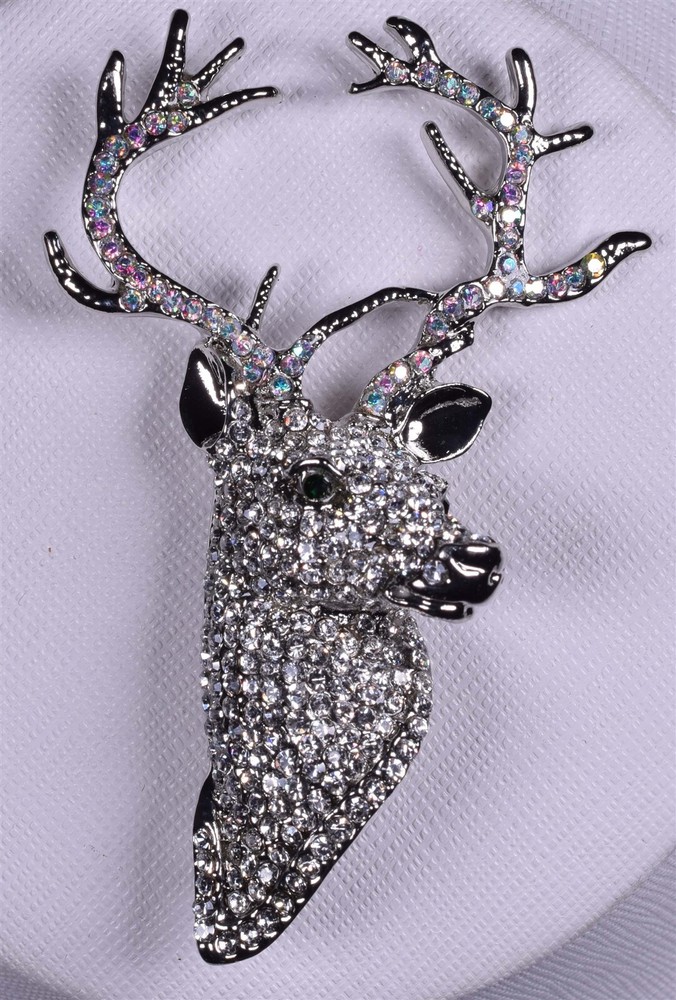 JTV Off Park Crystal Reindeer Pin Brooch
