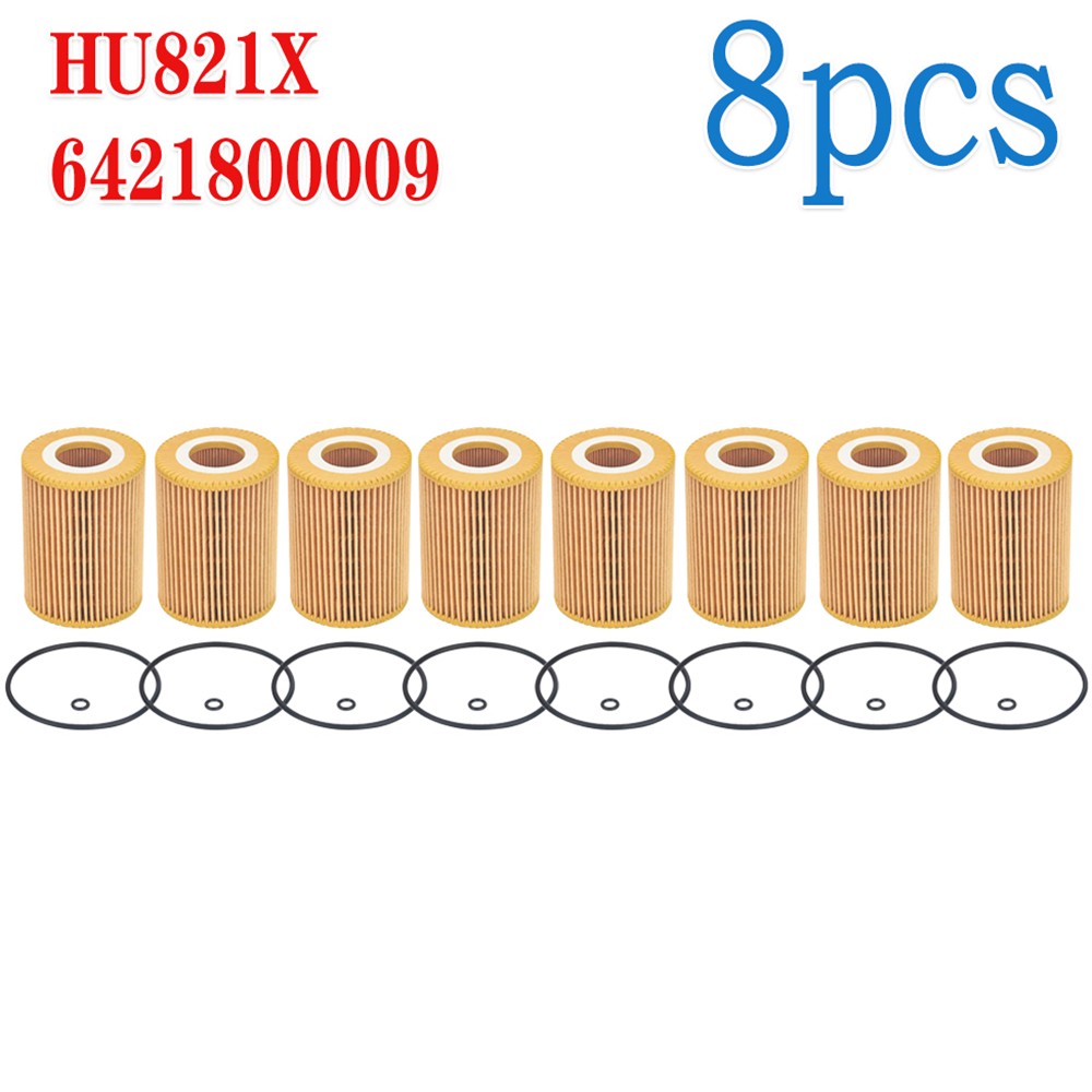 8 PCS HU821X Oil Filter Replace For Mercedes-Benz Sprinter 6421800009