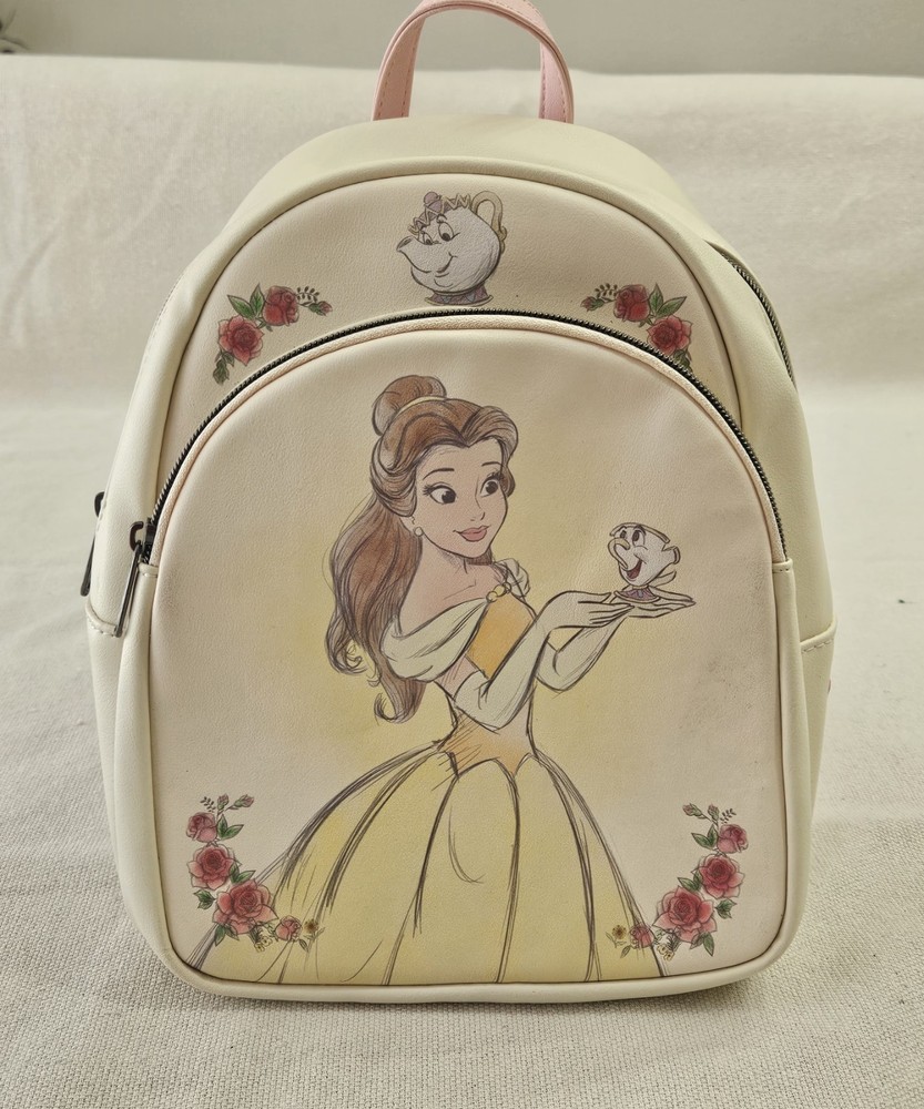 Loungefly Disney Beauty and the Beast Belle Mini Backpack Floral Sketch *Rare*