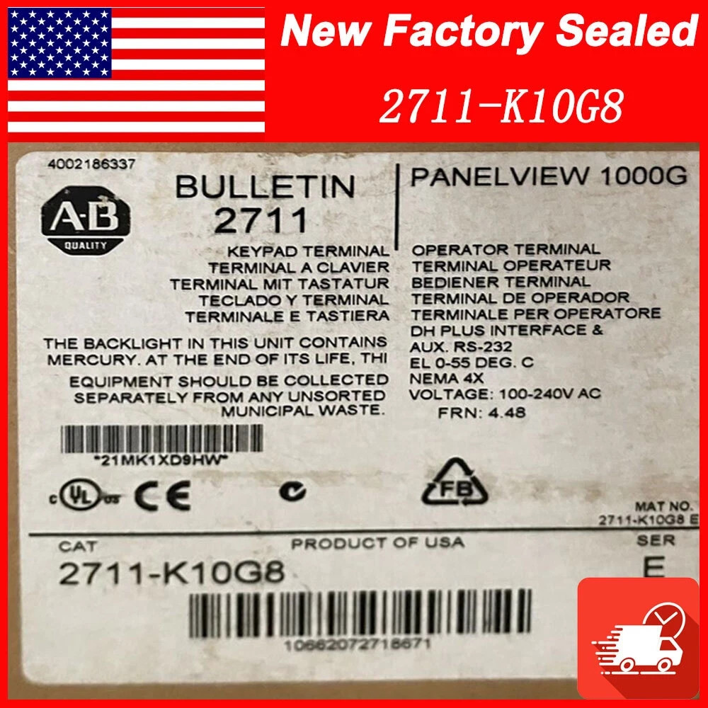 NEW Allen Bradley 2711-K10G8 SER E Panelview 1000G Keypad Terminal 2711K10G8